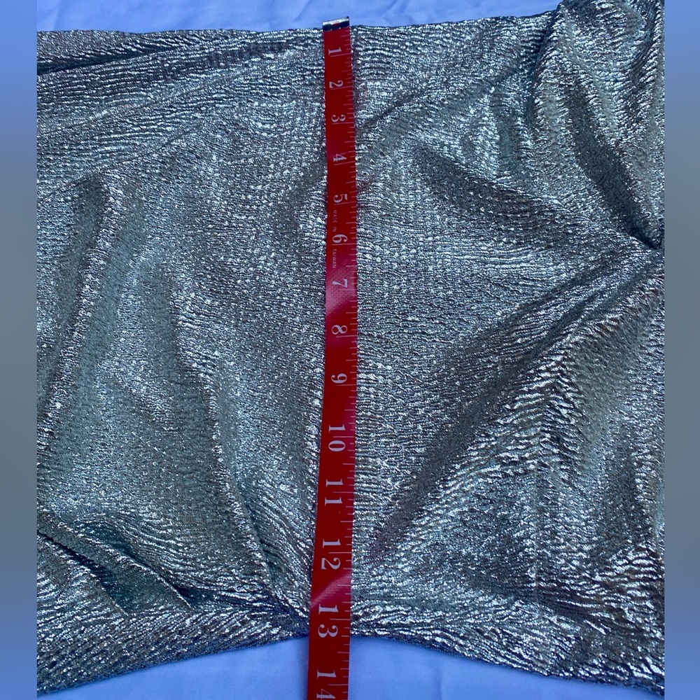 Stop Staring by Alicia Estrada Silver Metallic Wiggle Dress Size L - Picture 14 of 14